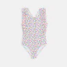 Girl's multicoloured printed swimming costume
