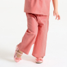 Baby girl's shiny pink wide-leg trousers with bow