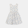 Girl's chic blue printed flared dress