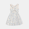 Girl's chic blue printed flared dress