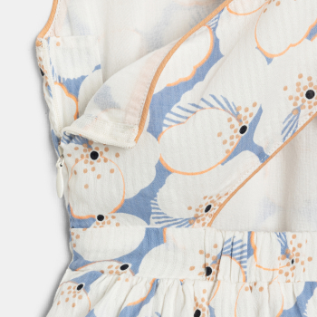 Girl's chic blue printed flared dress