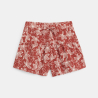 Girl's sienna brown printed flared shorts