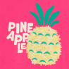 Girl's pink short-sleeve T-shirt with pineapple motif