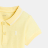 Polo maille piquée uni jaune bébé garçon