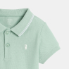 Baby boy's plain blue piqué polo shirt