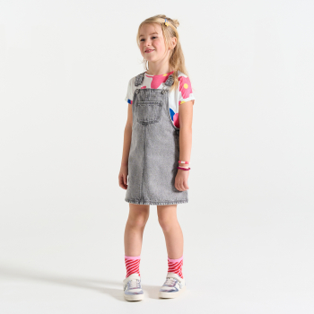 Girl's white printed short-sleeve T-shirt