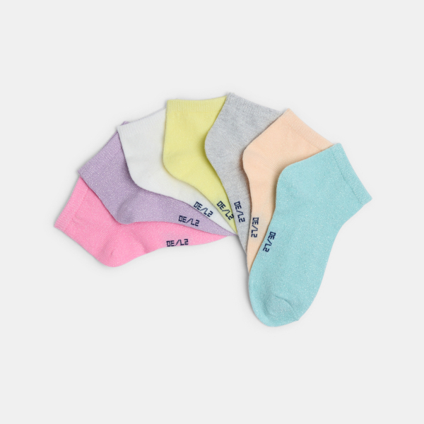 Lot de 7 socquettes unies Fille