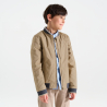 Blouson teddy en toile beige Garçon