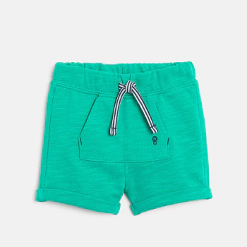 Baby boy's green fleece shorts