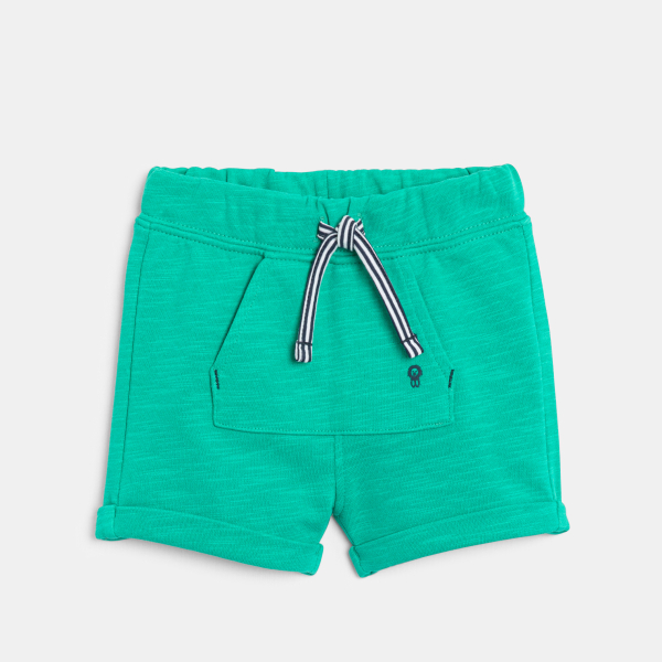 Baby boy's green fleece shorts