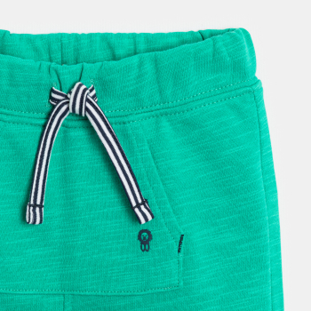 Baby boy's green fleece shorts