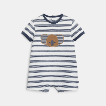 Combi courte rayée koala bleu bébé garçon