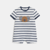 Baby boy's striped koala and whale romper suit