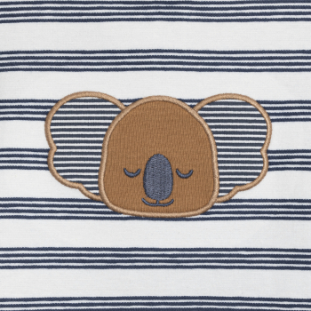 Baby boy's striped koala and whale romper suit