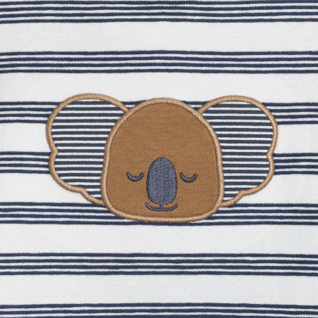 Combi courte rayée koala bleu bébé garçon