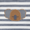 Baby boy's striped koala and whale romper suit