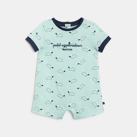 Combi courte baleine bleu bébé garçon