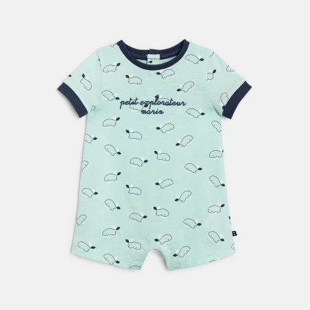Combi courte baleine bleu bébé garçon
