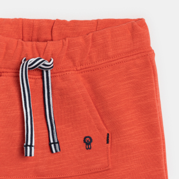 Short en molleton orange bébé garçon