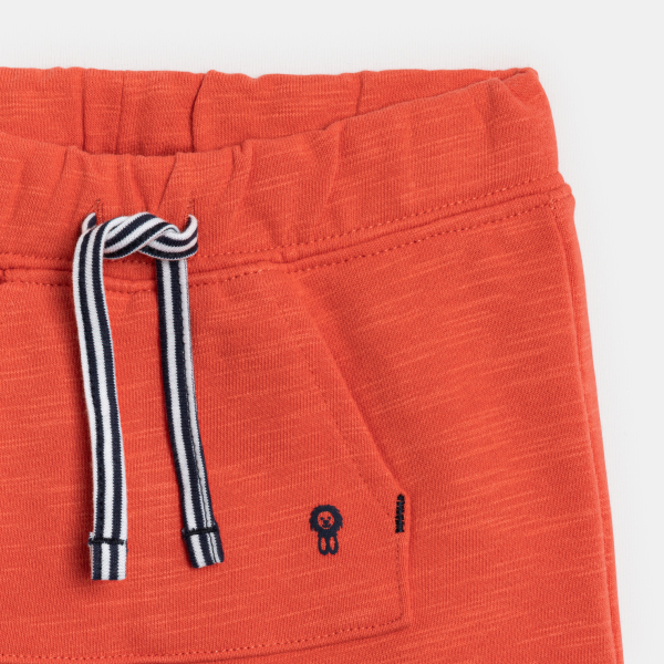 Baby boy's orange fleece shorts