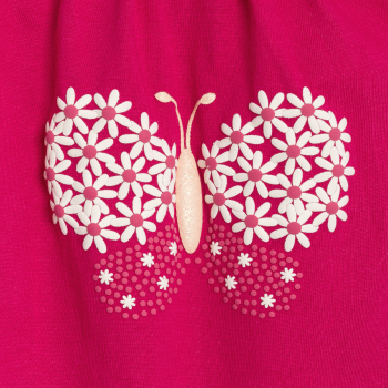 Combi courte papillon rose bébé fille
