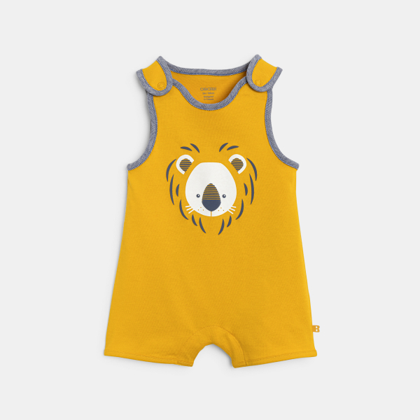 Baby boy's yellow lion playsuit