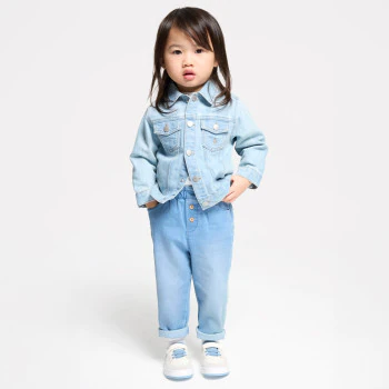 Baby girl's blue high rise trousers
