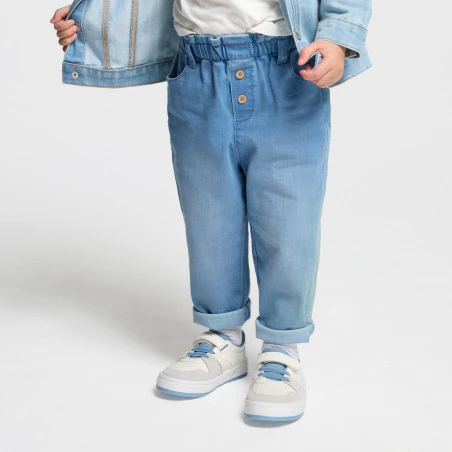 Baby girl's blue high rise trousers