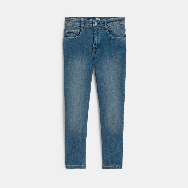 Boy's blue faded slim-fit jeans