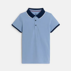 Boy's sky blue jersey piqué...