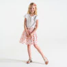 Girl's white butterfly-sleeve T-shirt with heart motif