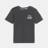 Boy's grey short-sleeve T-shirt with slogan front and back