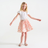 Girl's printed orange petticoat skirt