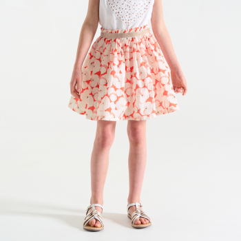 Girl's printed orange petticoat skirt