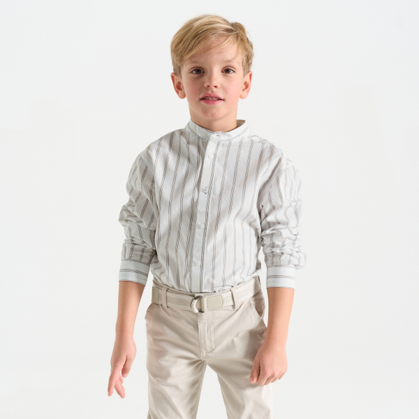 Chemise rayée blanc Garçon
