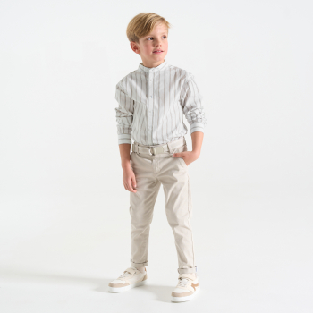 Boy's white striped shirt