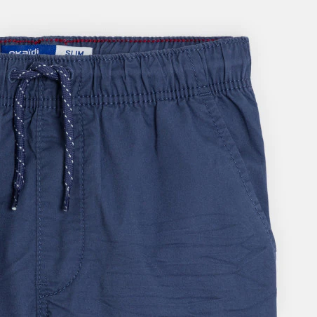 Bermuda slim en toile unie garçon