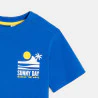 T-shirt manches courtes à message bleu Garçon