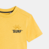 Boy's yellow short-sleeve T-shirt with slogan front and back