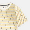 Boy's yellow printed striped T-shirt