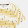 T-shirt rayé imprimé jaune Garçon