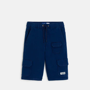 Bermuda cargo en toile bleu marine Garçon