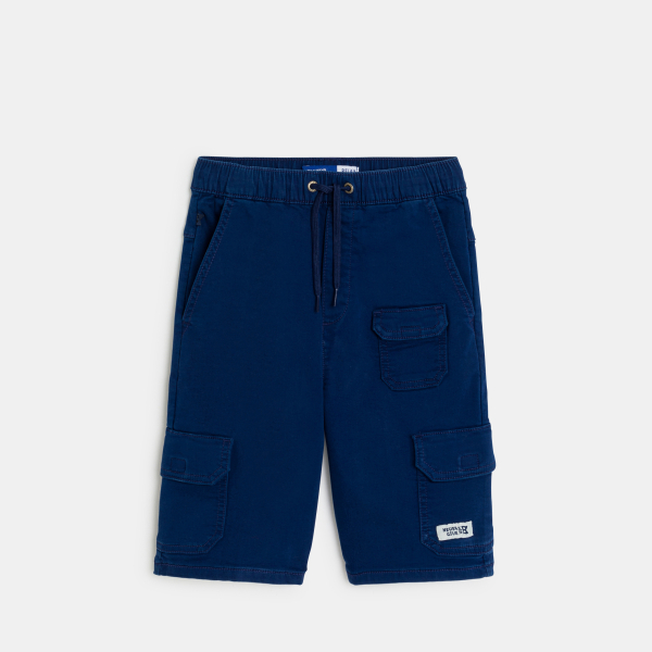 Boy's navy blue cargo Bermuda shorts
