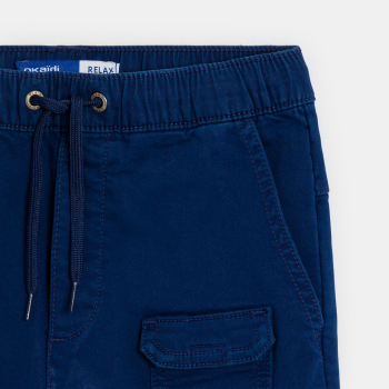 Boy's navy blue cargo Bermuda shorts
