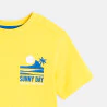 T-shirt manches courtes à message jaune Garçon