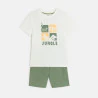 Boy's khaki green jersey 2-piece summer pyjamas