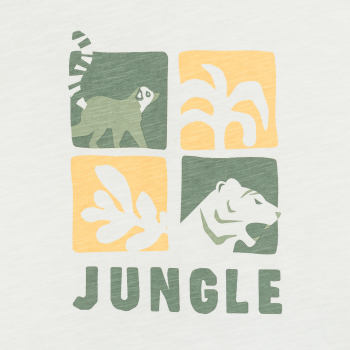 Boy's khaki green jersey 2-piece summer pyjamas