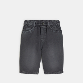 Boys' faded black relaxed Bermuda shorts