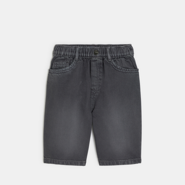 Boys' faded black relaxed Bermuda shorts