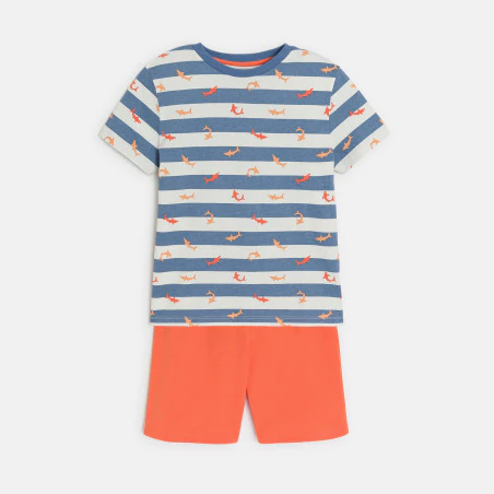 Pyjama d'été 2 pièces en jersey orange Garçon